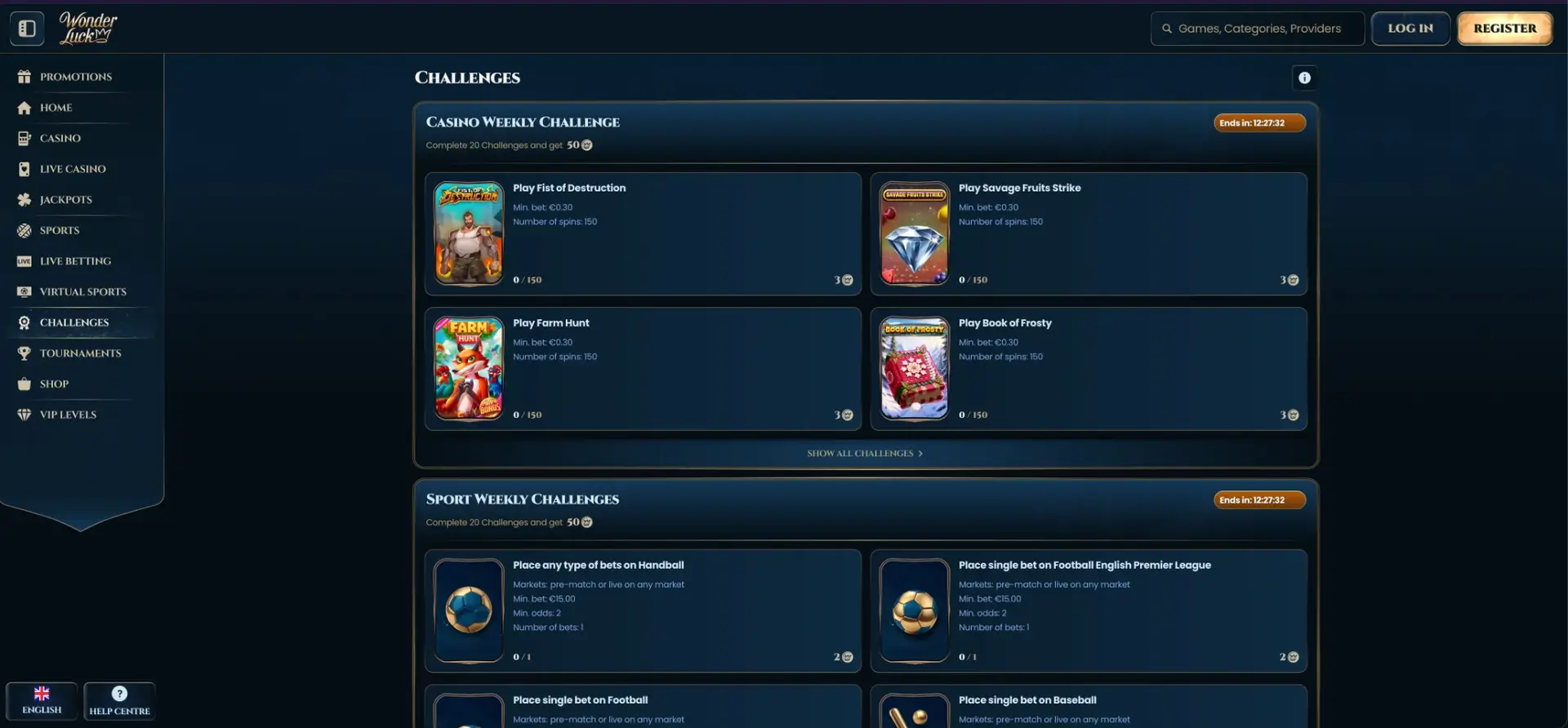 Wonderluck Challenges
