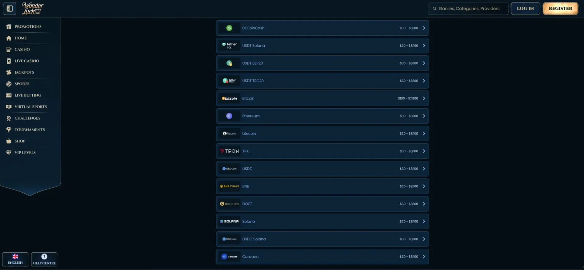 Wonderluck Payment Methods Withdrawal More